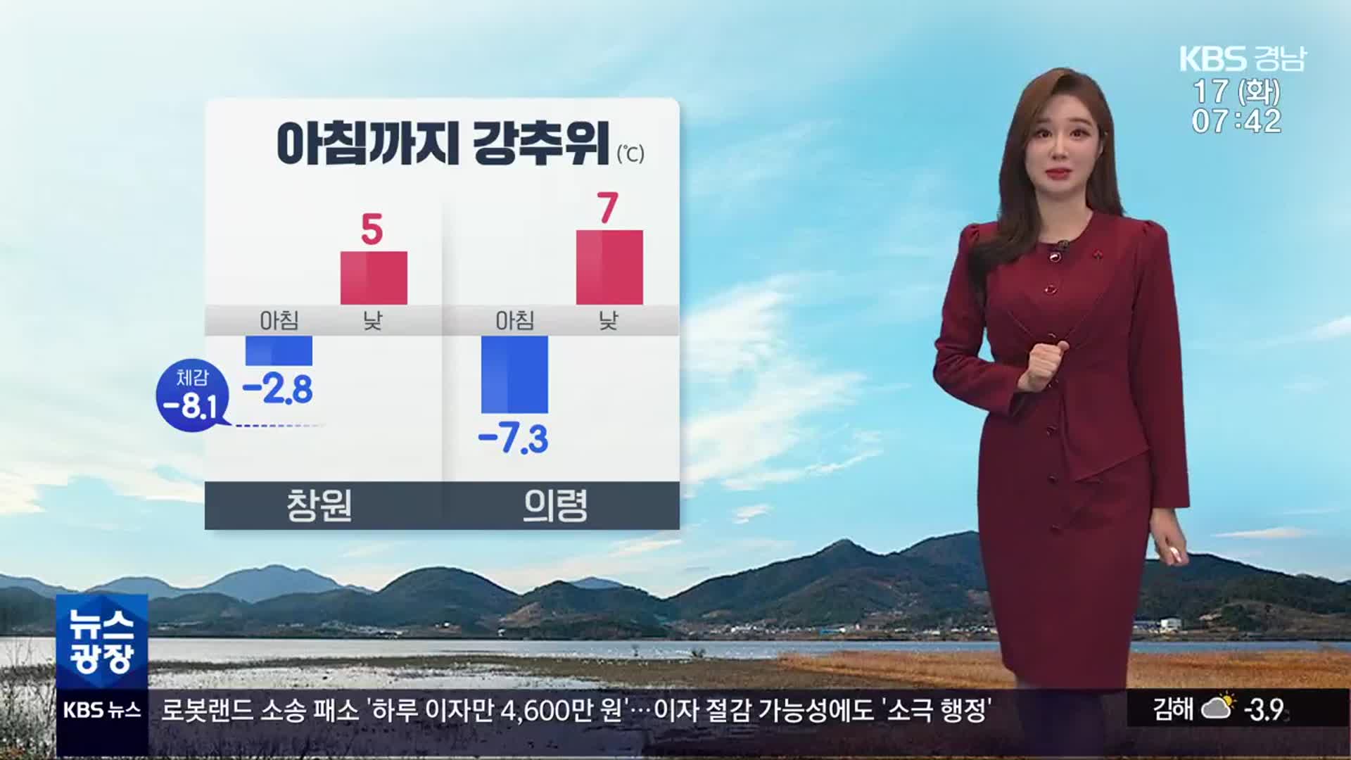 [날씨] 경남 아침까지 강추위…창원 체감 온도 -8도까지 떨어져