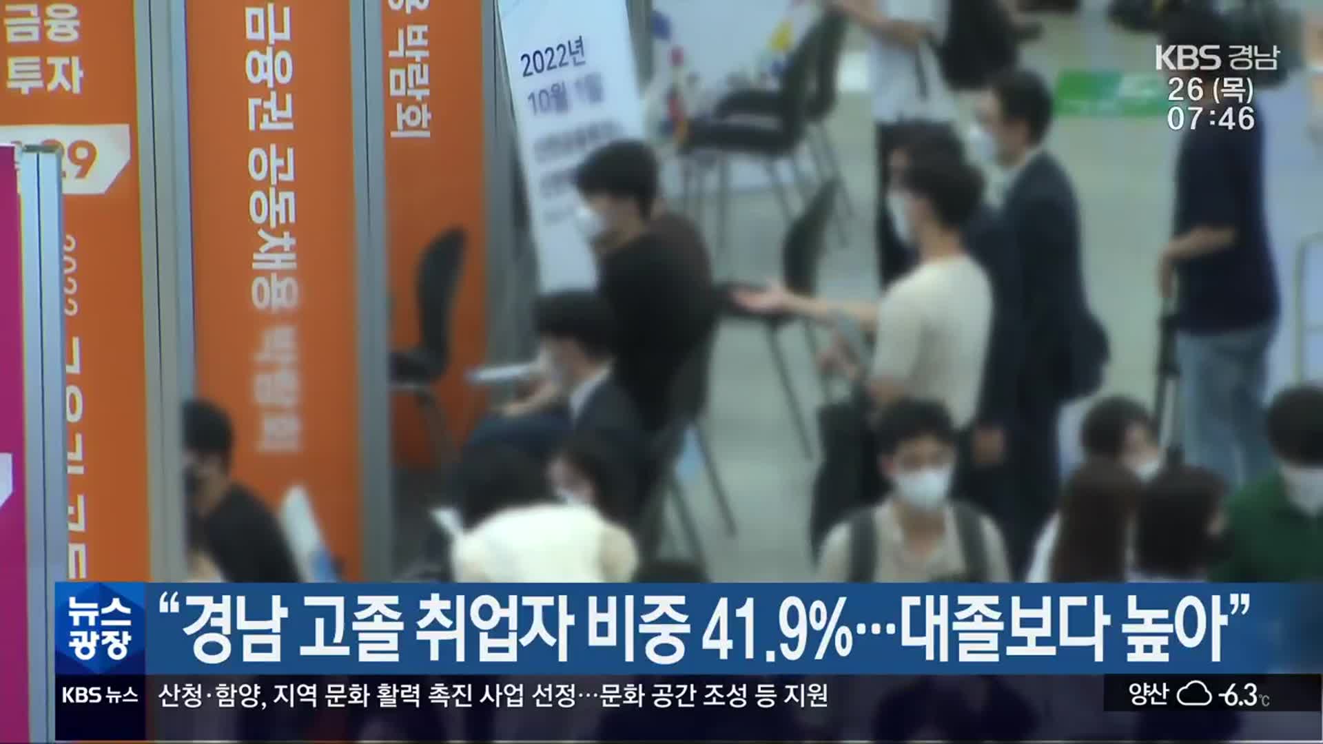 “경남 고졸 취업자 비중 41.9%…대졸보다 높아”