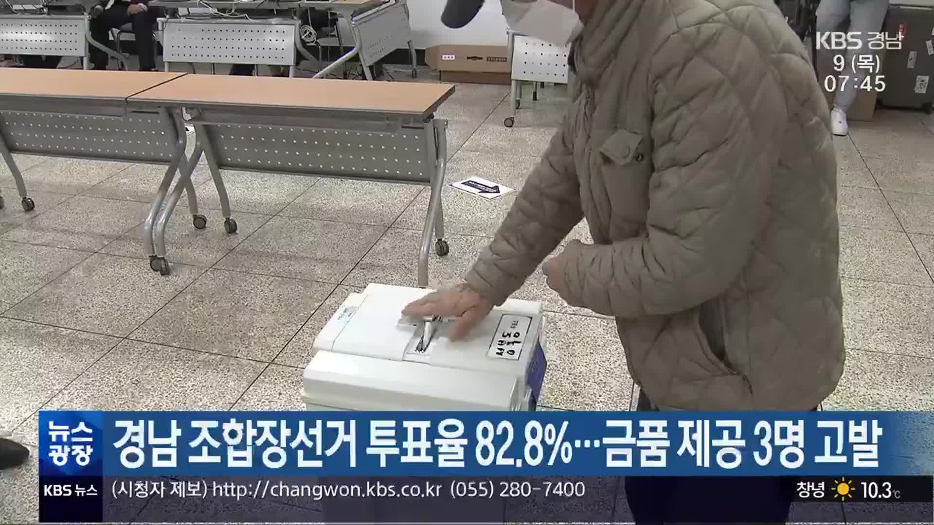 경남 조합장선거 투표율 82.8%…금품 제공 3명 고발