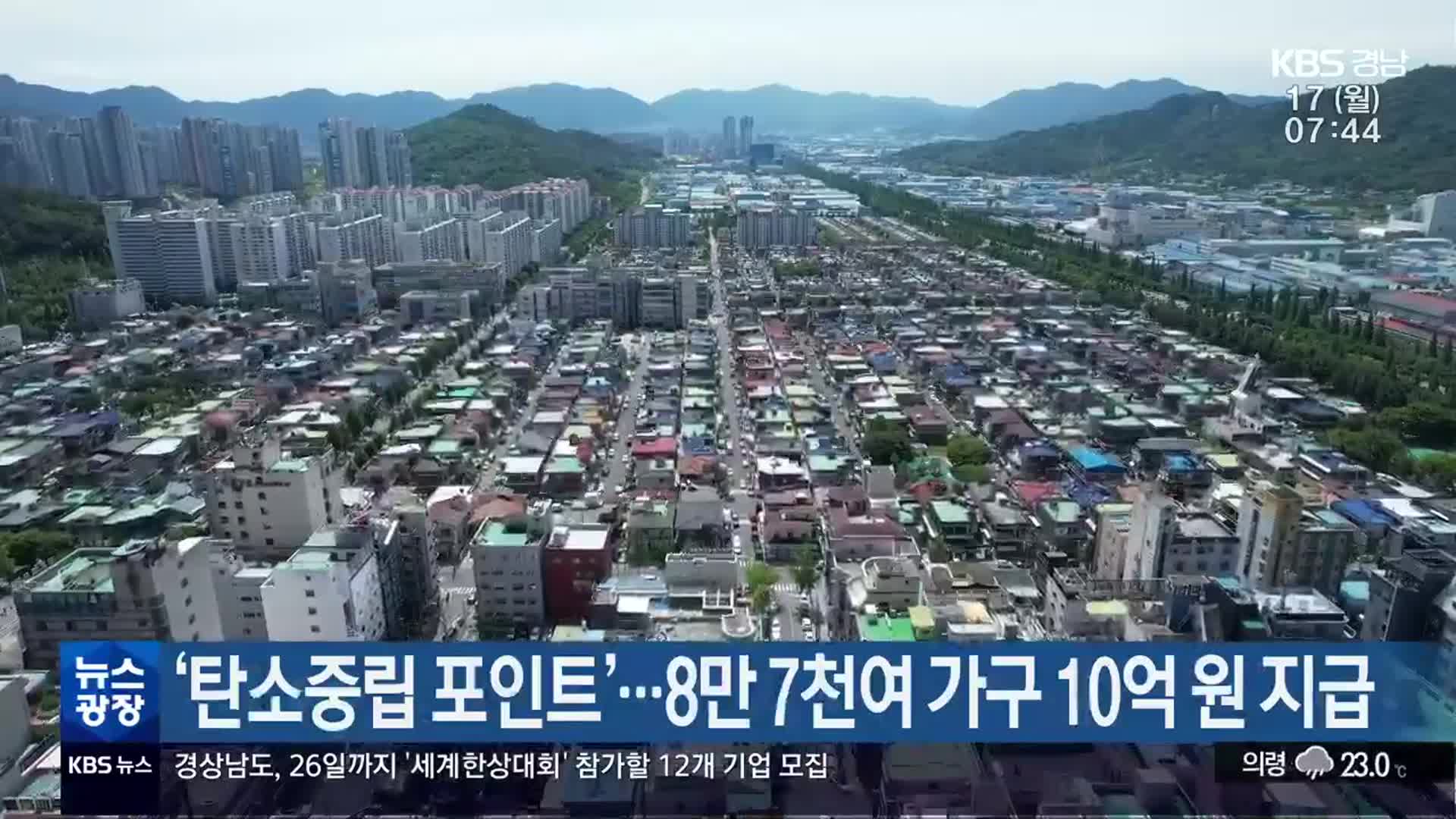 ‘탄소중립 포인트’…8만 7천여 가구 10억 원 지급