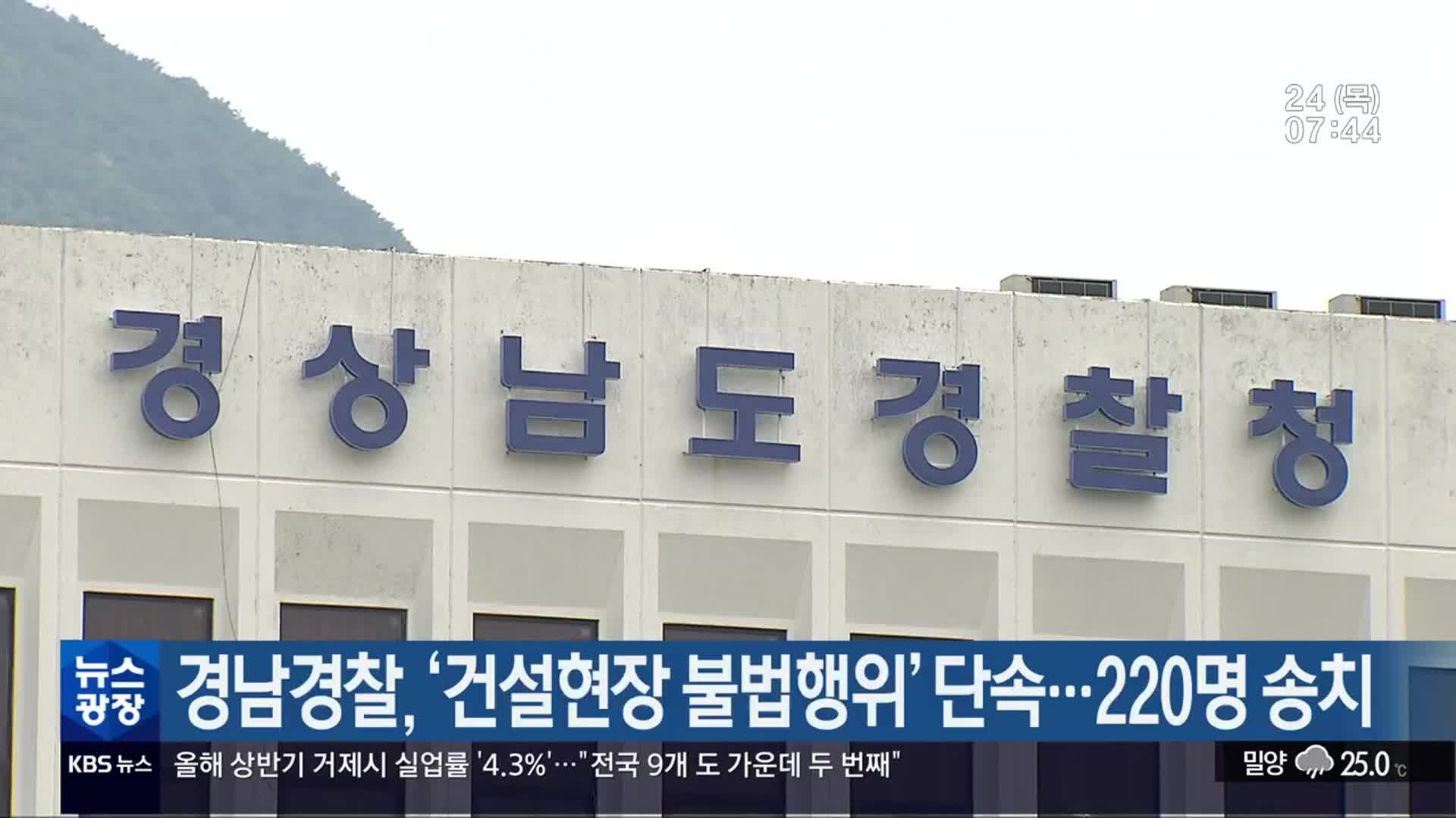 경남경찰, ‘건설현장 불법 행위’ 단속…220명 송치