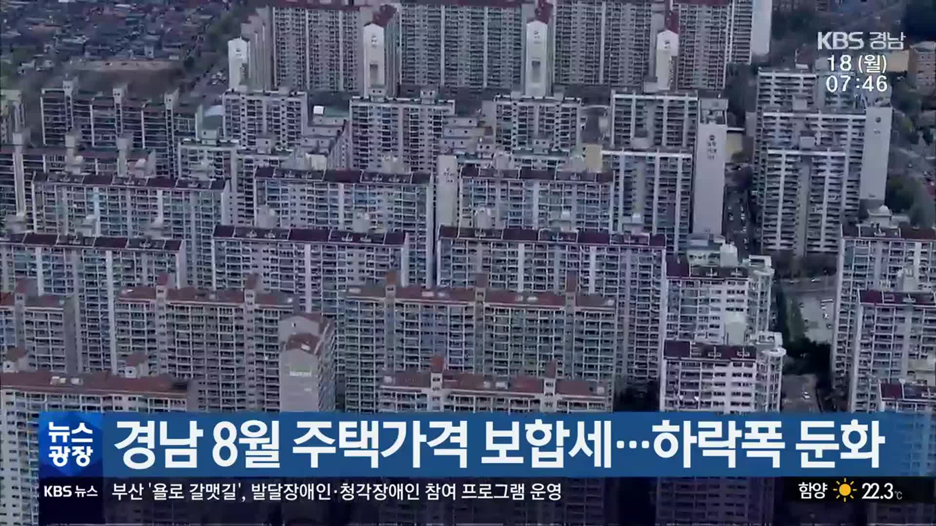 경남 8월 주택가격 보합세…하락폭 둔화