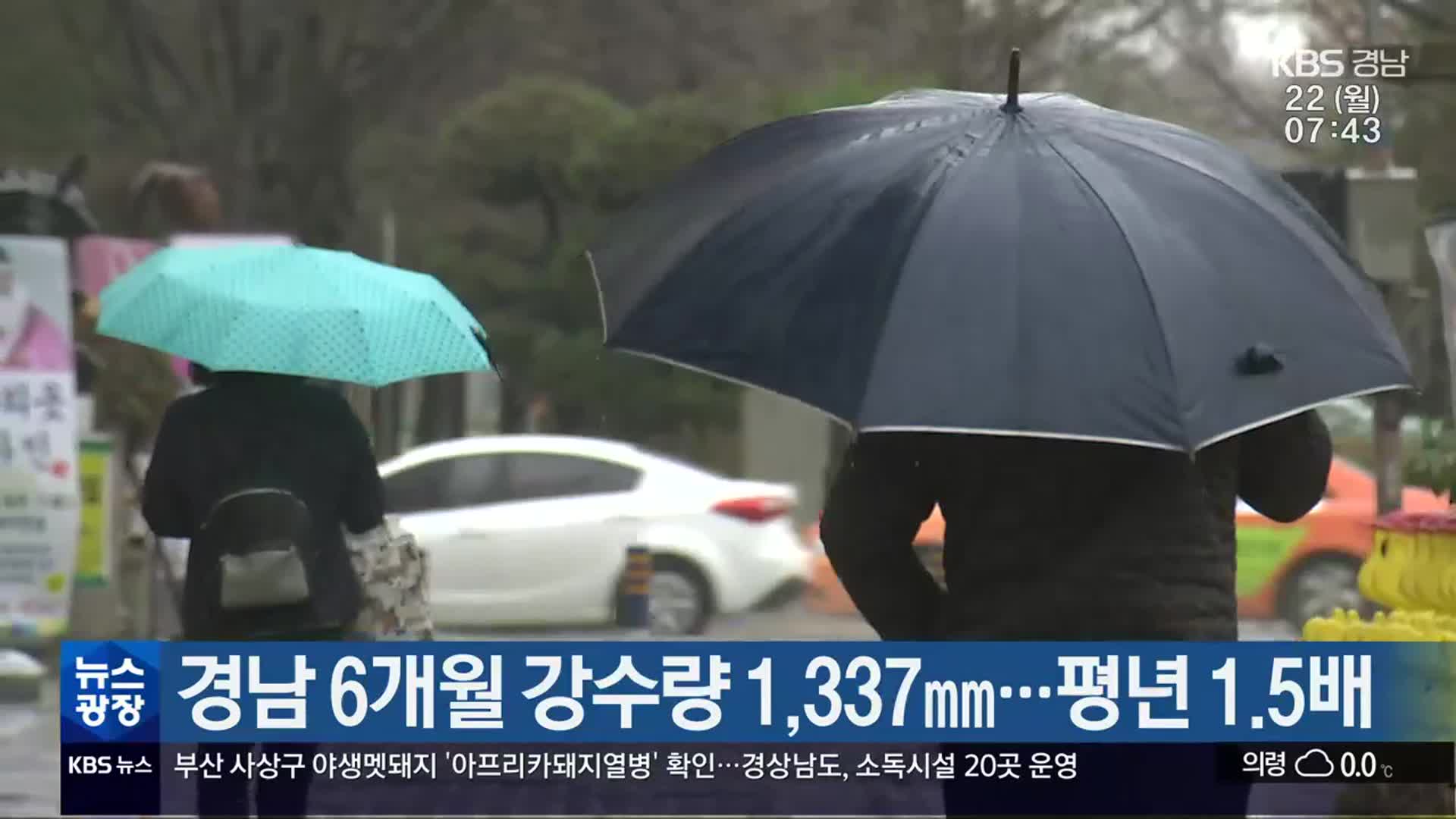 경남 6개월 강수량 1,337㎜…평년 1.5배