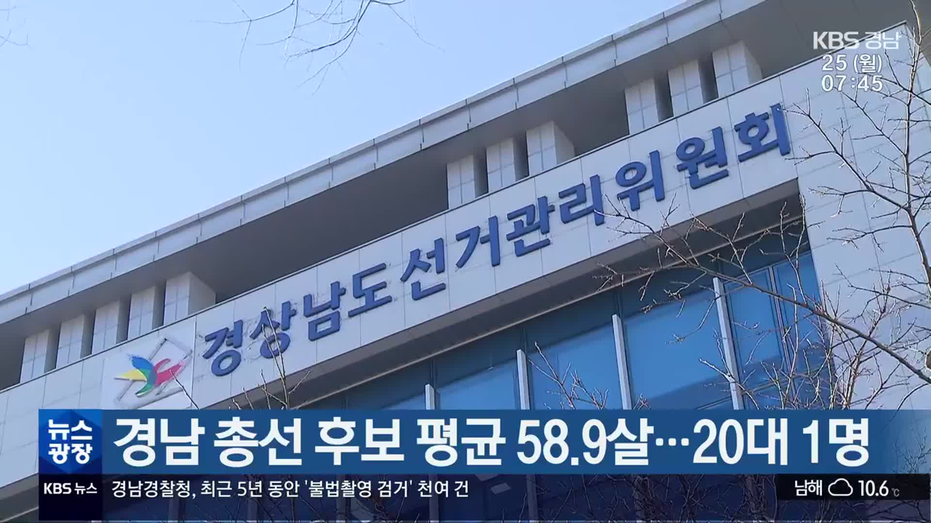 경남 총선 후보 평균 58.9살…20대 1명