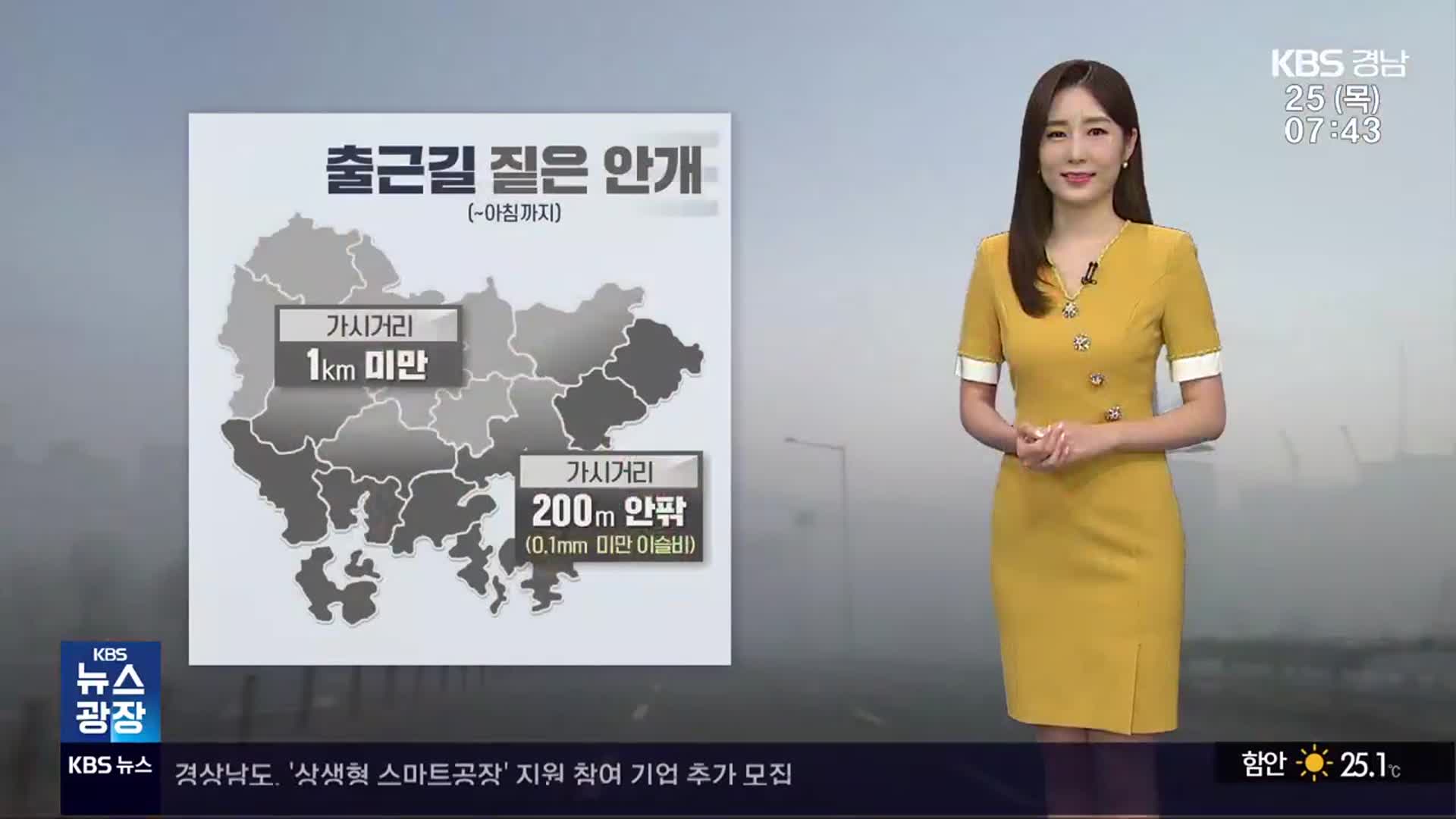 [날씨] 경남 출근길 짙은 안개…무더위 속 소나기