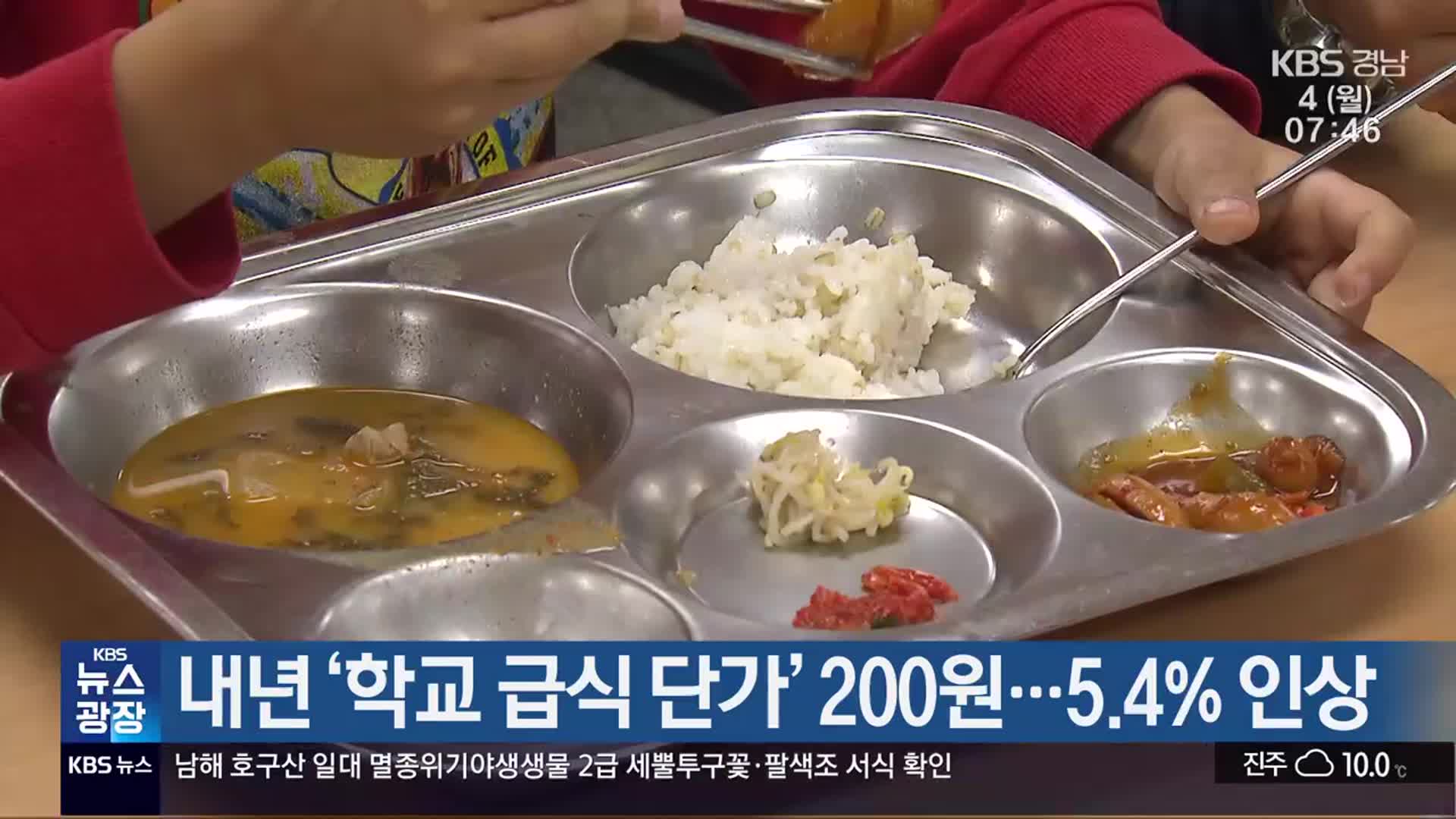 내년 ‘학교 급식 단가’ 200원…5.4% 인상