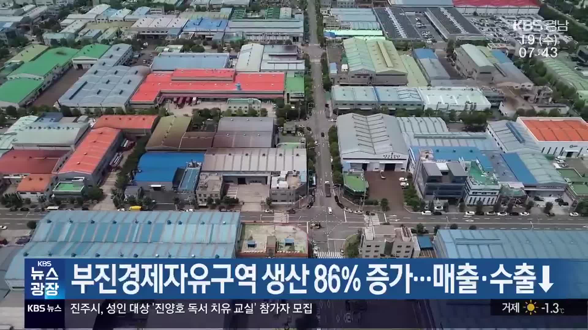 부진경제자유구역 생산 86% 증가…매출·수출↓