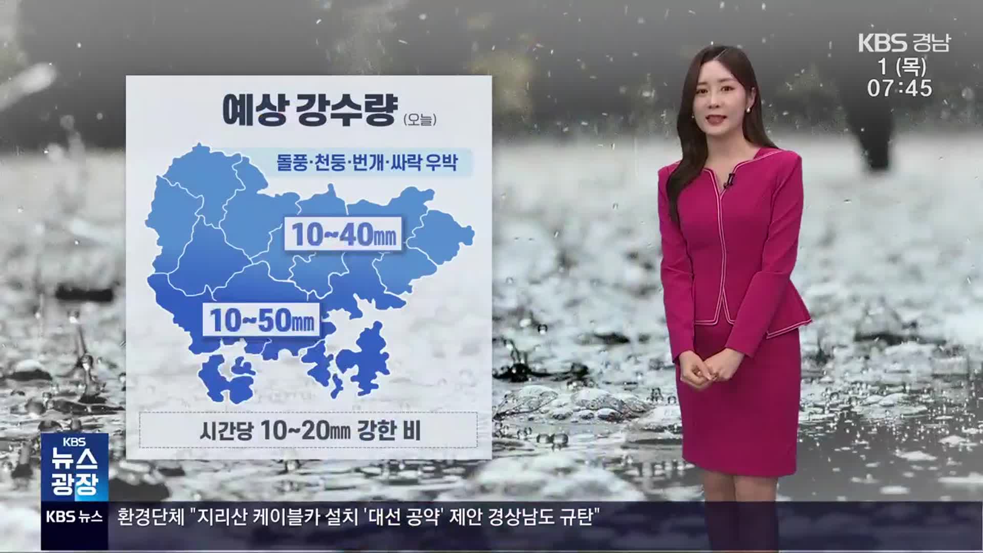 [날씨] 경남 오전부터 비…예상 강수량 10~50mm