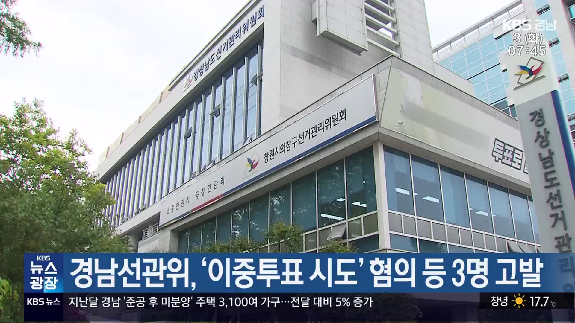 경남선관위, ‘이중투표 시도’ 혐의 등 3명 고발