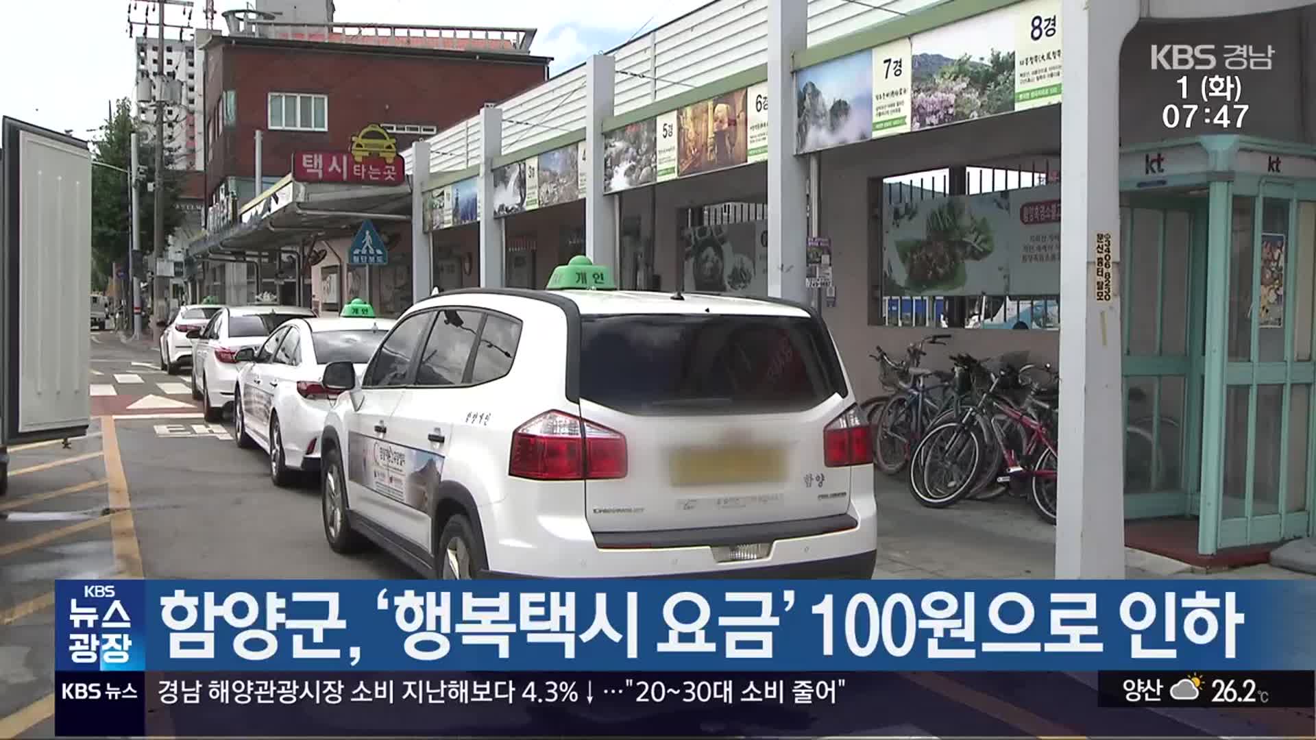 함양군, ‘행복택시 요금’ 100원으로 인하