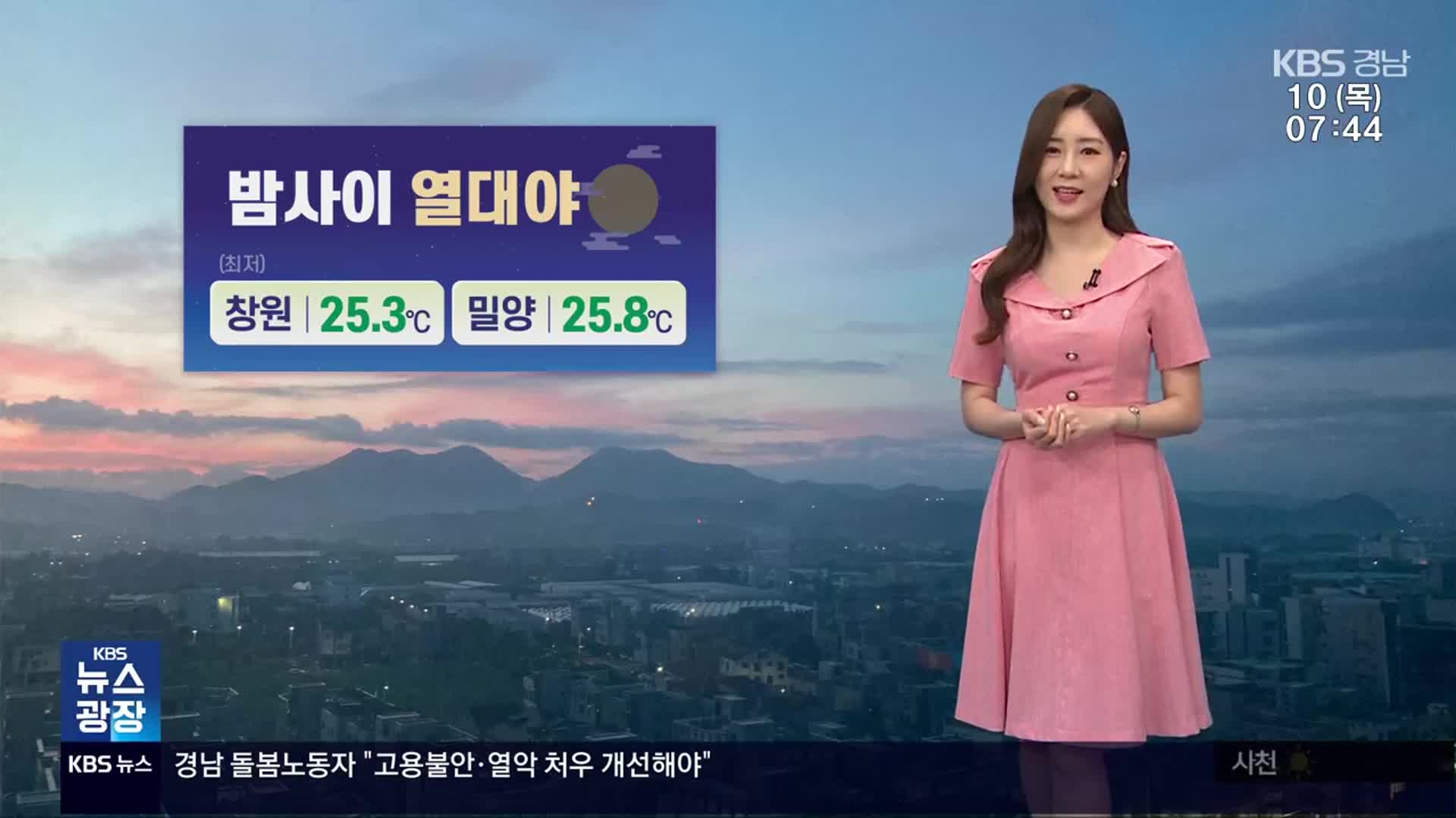 [날씨] 경남 밤사이 열대야…폭염·소나기 유의