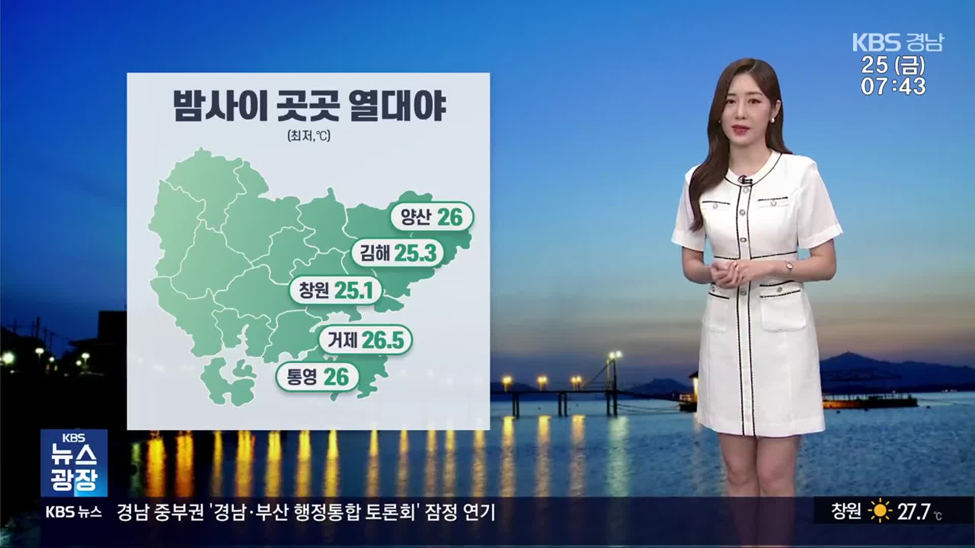 [날씨] 경남 밤사이 곳곳 열대야…폭염특보 계속