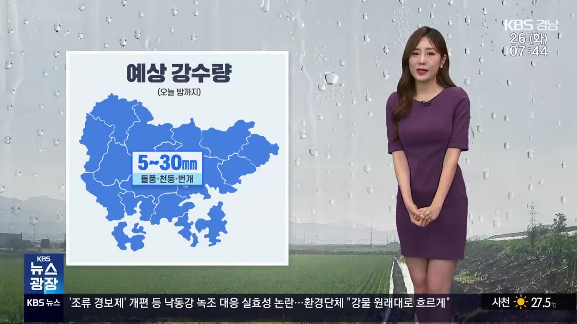 [날씨] 경남 오늘 밤까지 가끔 비…남해안 강풍 주의