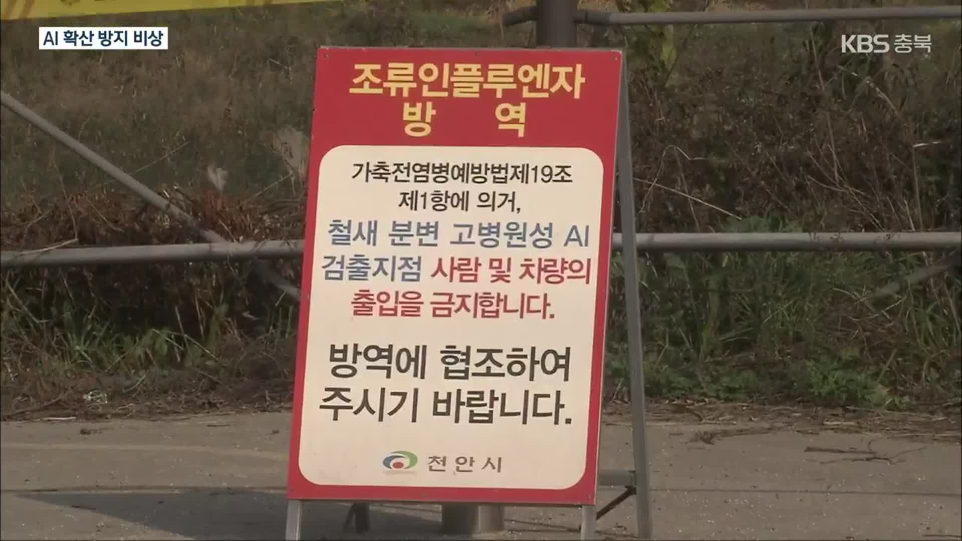 충남 천안서 철새 고병원성 AI 확진…농가 방역 비상