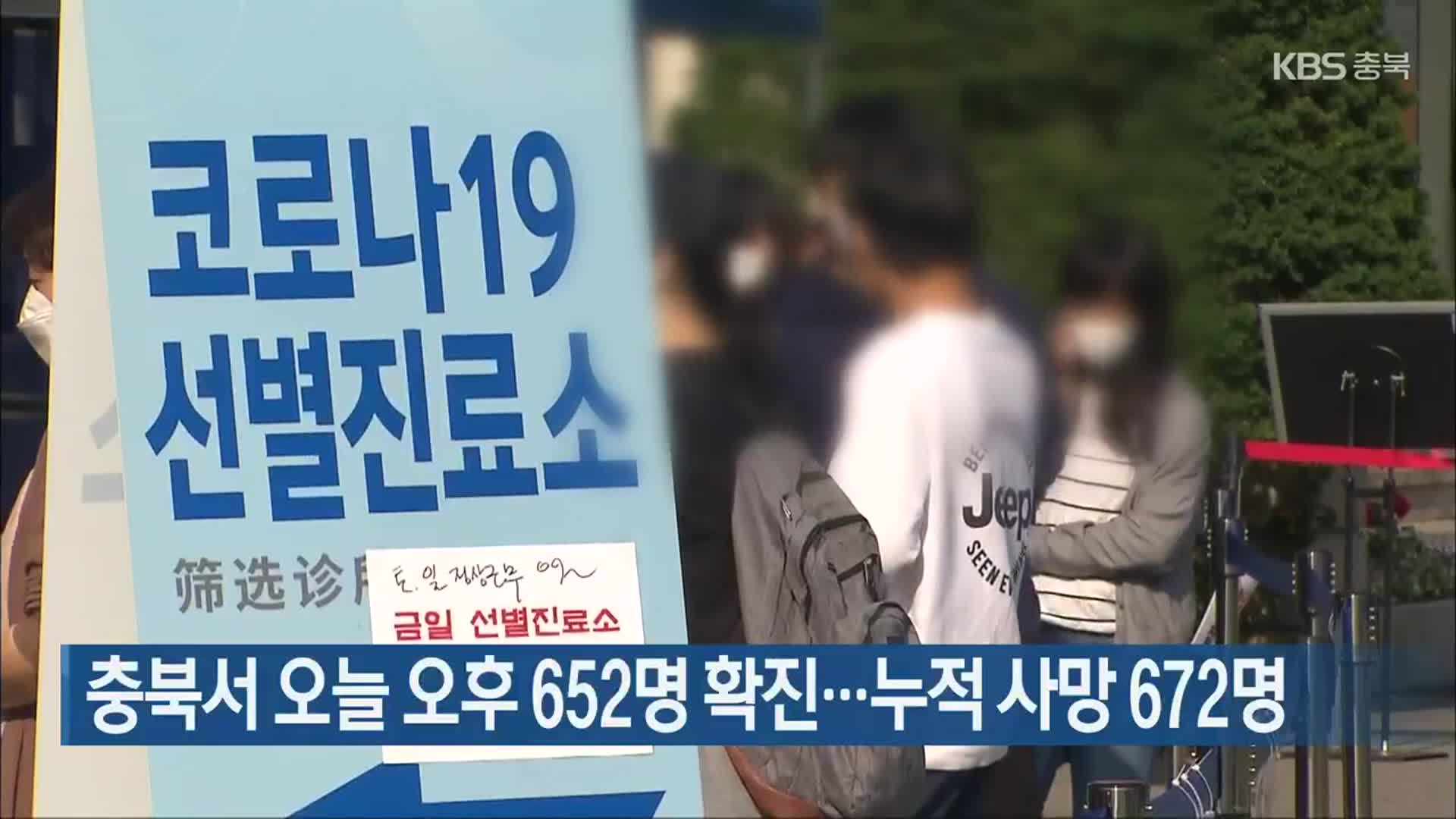 충북서 오늘 오후 652명 확진…누적 사망 672명