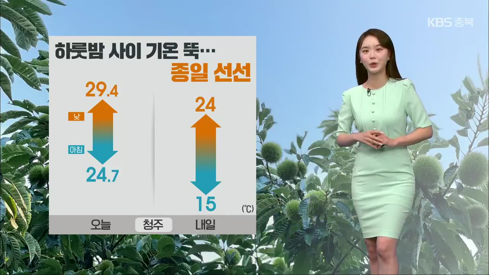 [날씨] 하룻밤 사이 기온 뚝…청주 내일 아침 15도 ‘종일 선선’