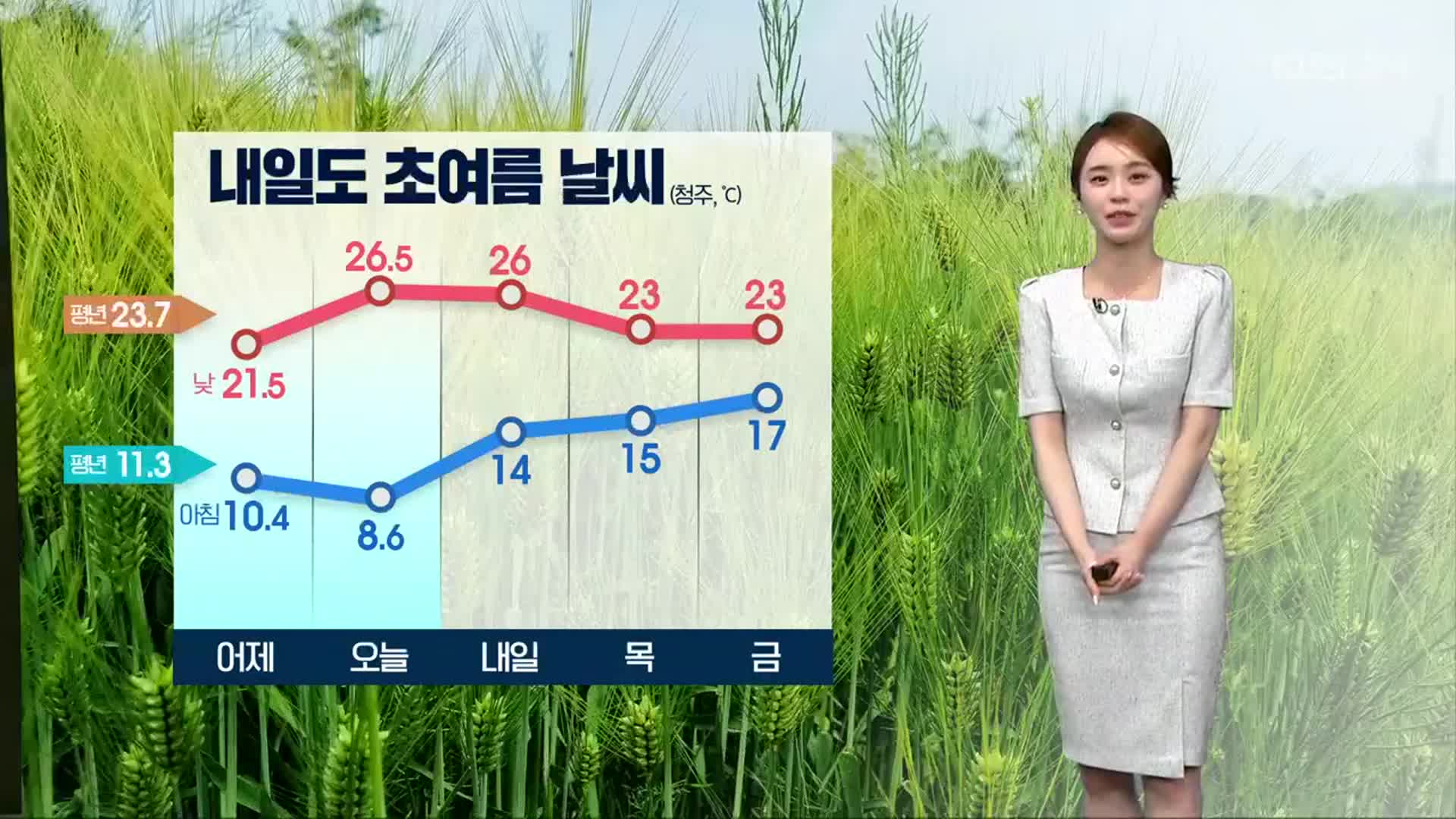 [날씨] 충북 내일도 초여름 날씨…모레 오후부터 비