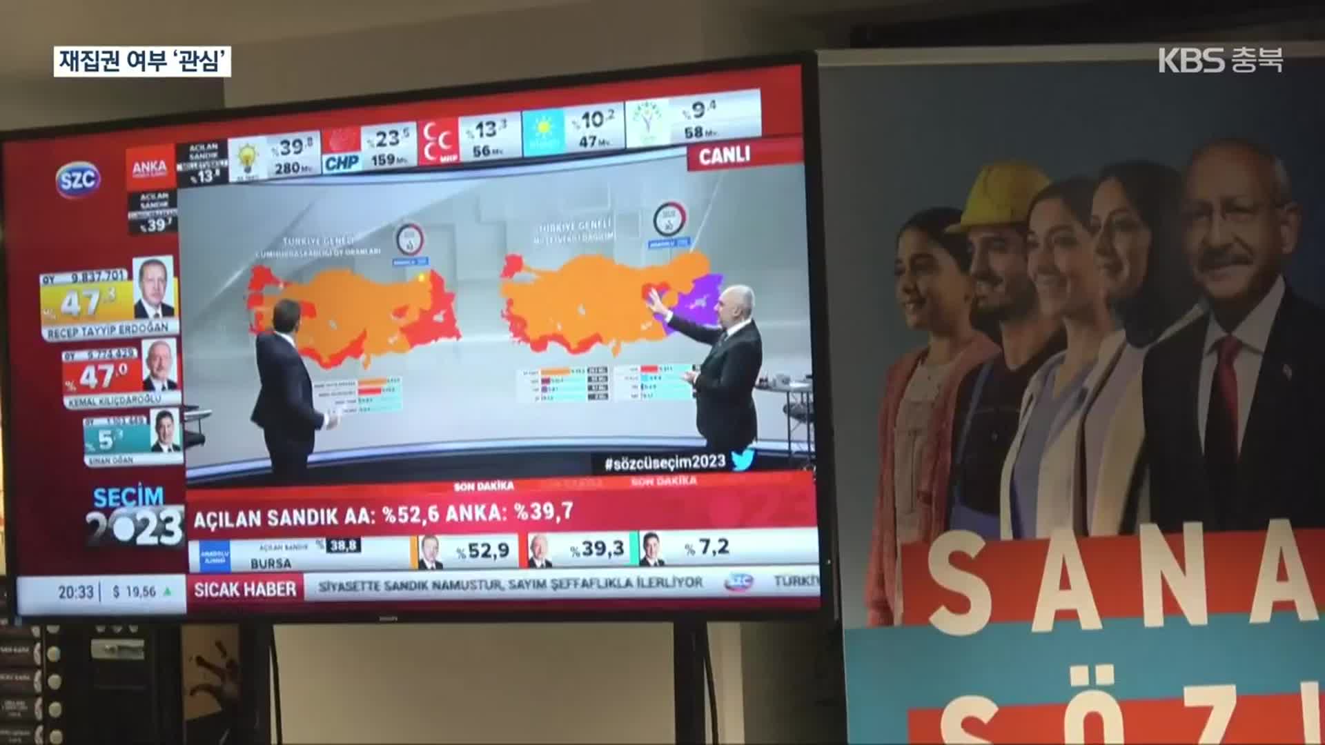 튀르키예 대선 에르도안 과반 미달…28일 결선투표 치를듯