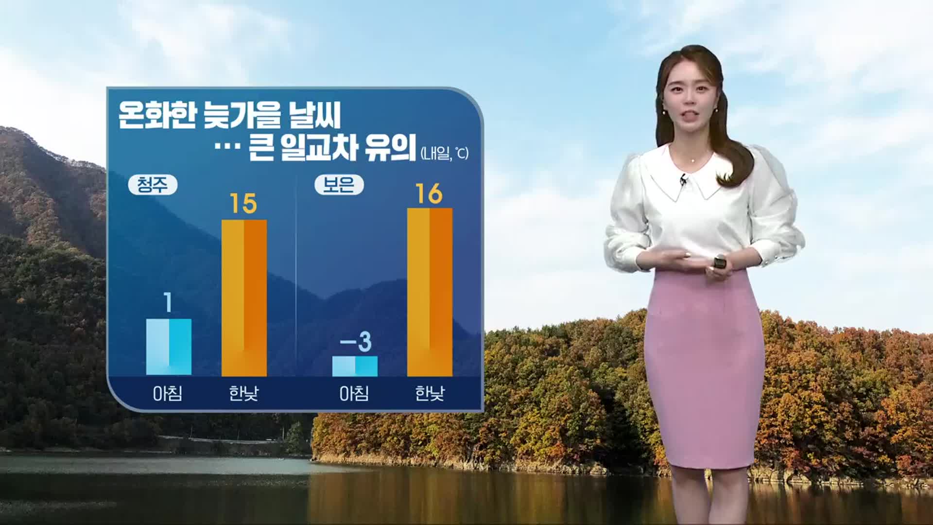 [날씨] 충북 내일 온화한 가을 날씨…큰 일교차 유의