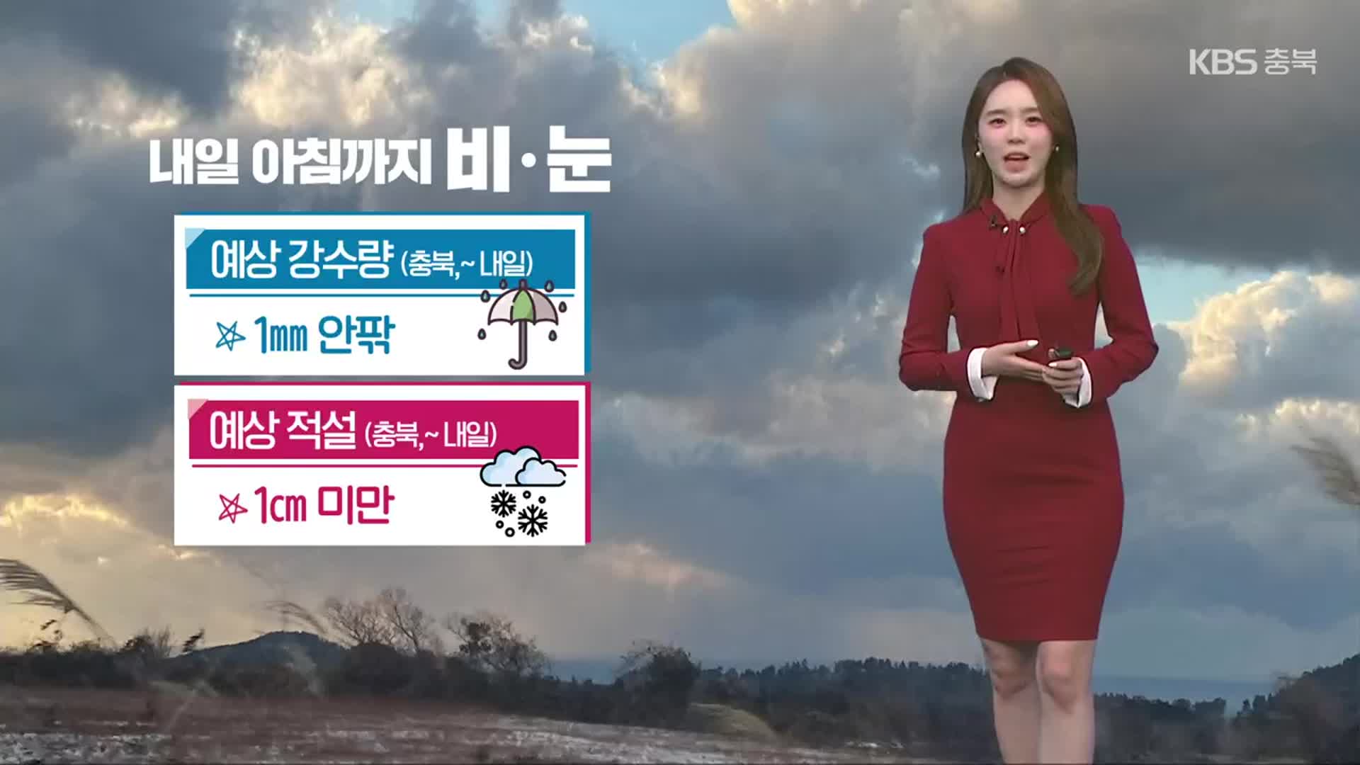 [날씨] 충북 내일 아침까지 비·눈…기온 뚝 추워요!