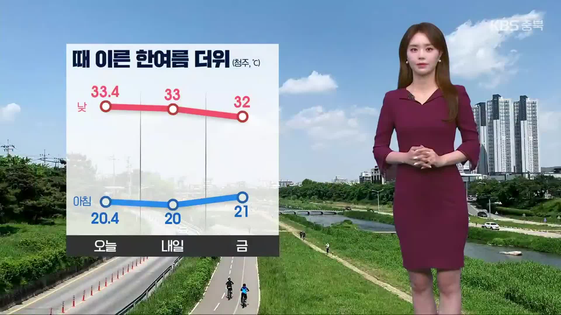 [날씨] 충북 내일도 더워요…자외선·오존 유의