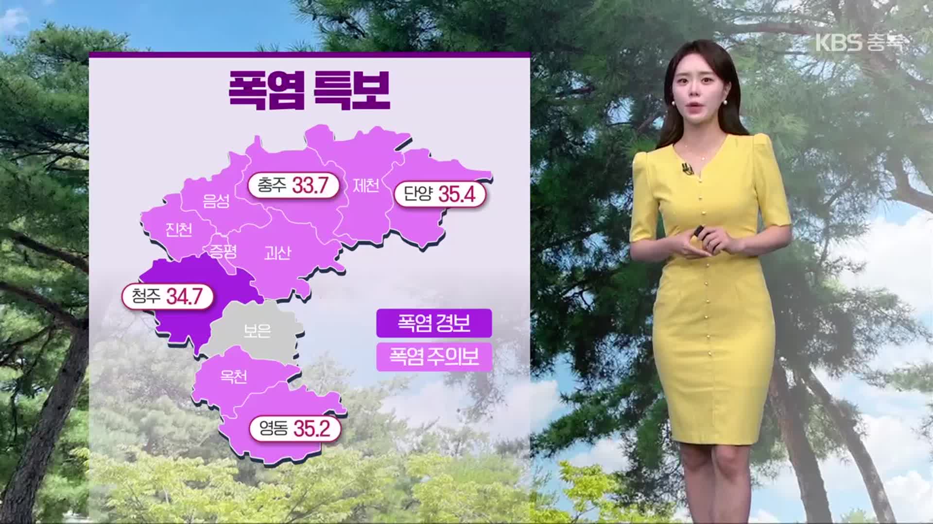 [날씨] 충북 폭염특보 확대·강화…늦더위 기승