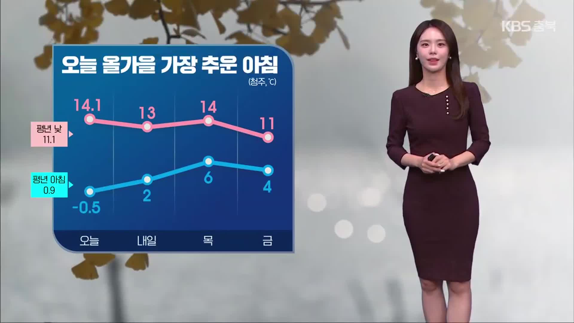 [날씨] 충북 내일 이맘때 늦가을 날씨 회복…한낮 최고 13도