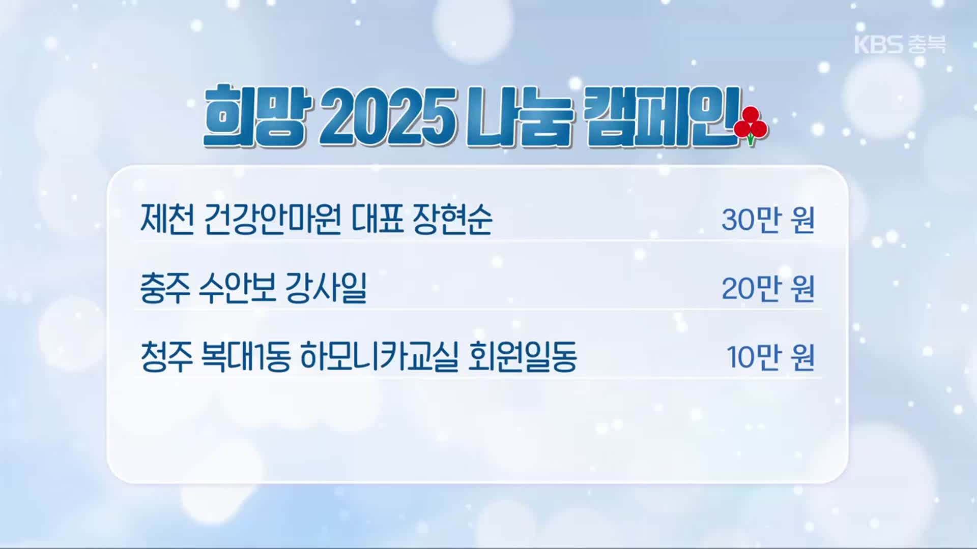 희망 2025 나눔 캠페인 이웃 돕기 성금 모금