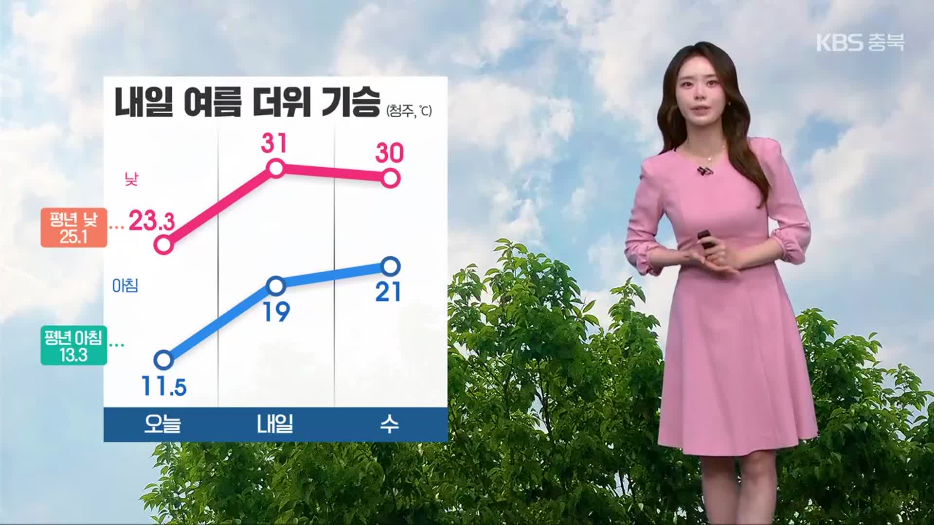 [날씨] 충북 내일 새벽까지 비…여름 더위 기승