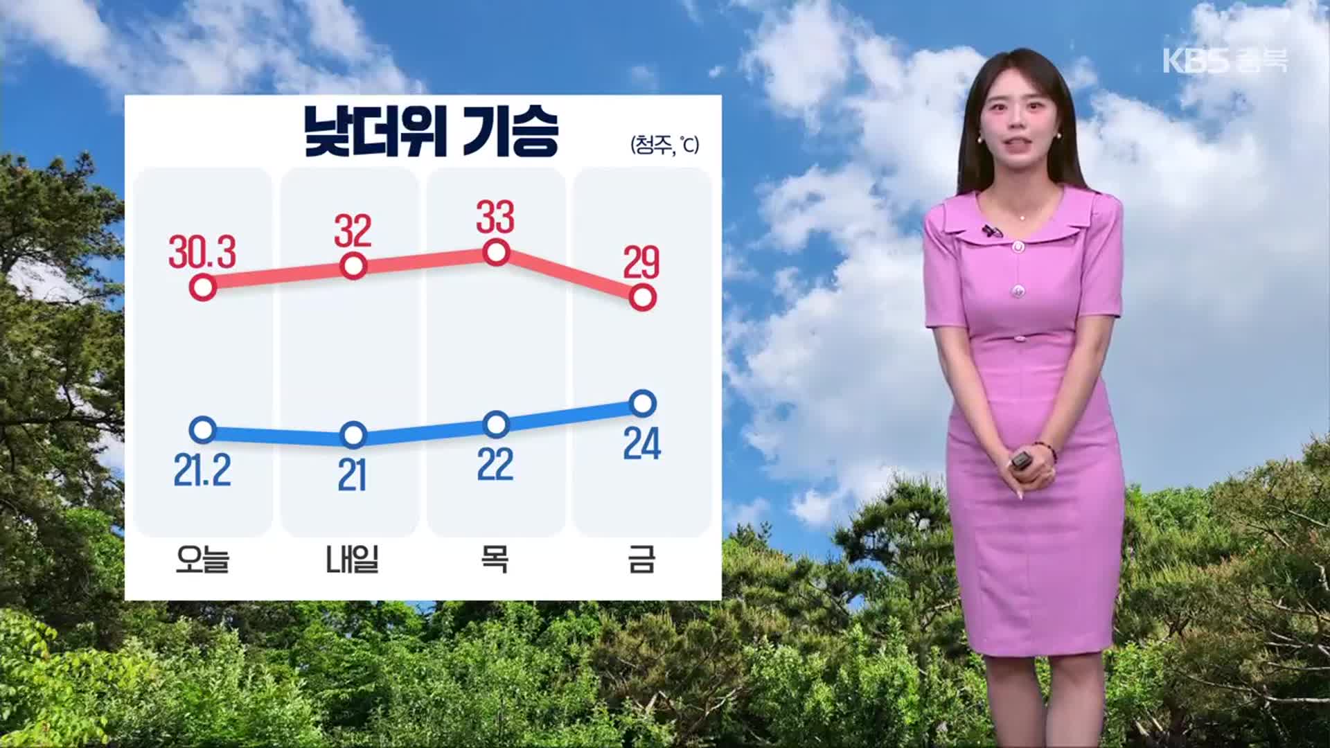 [날씨] 충북 내일도 더워요…자외선·오존 유의