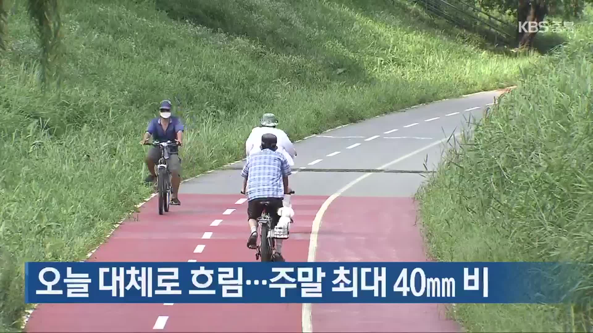 충북 오늘 대체로 흐림…주말 최대 40mm 비
