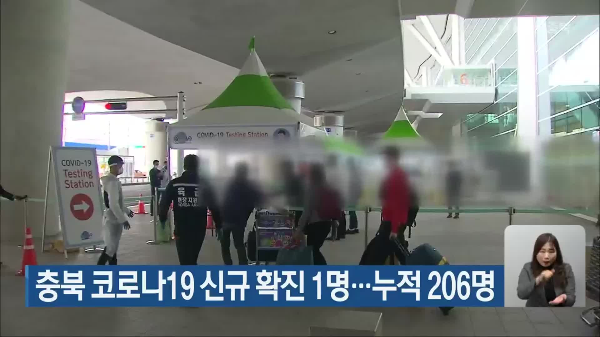 충북 코로나19 신규 확진 1명…누적 206명