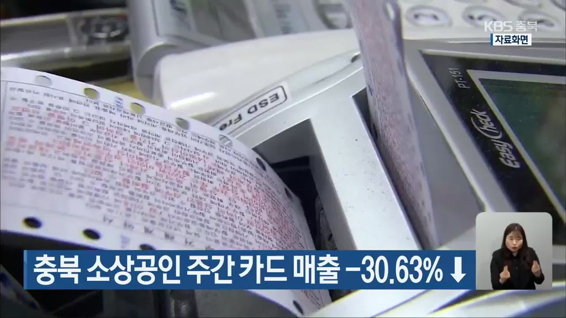 충북 소상공인 주간 카드 매출 -30.63%↓