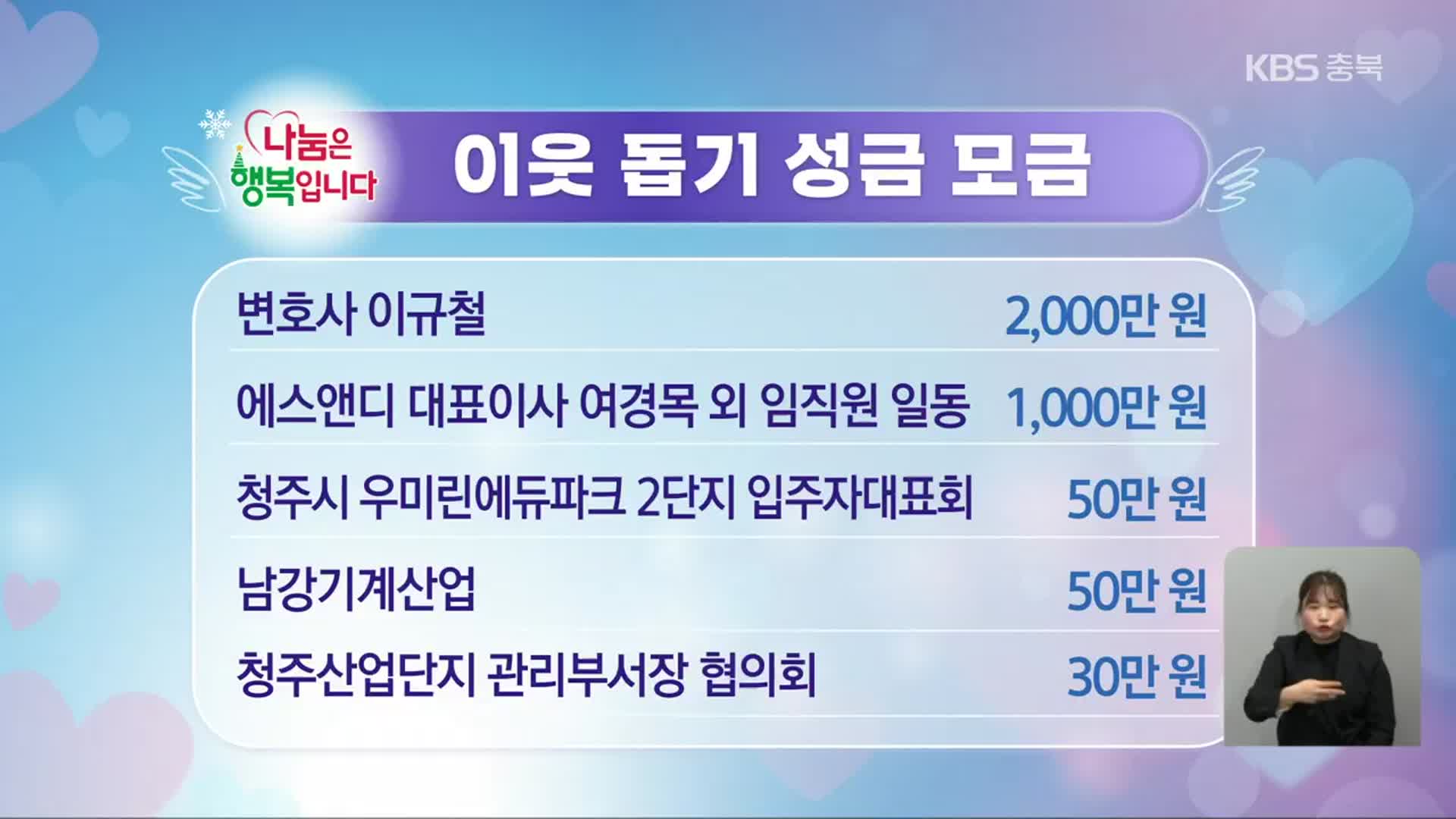 희망나눔 이웃 돕기 성금 모금