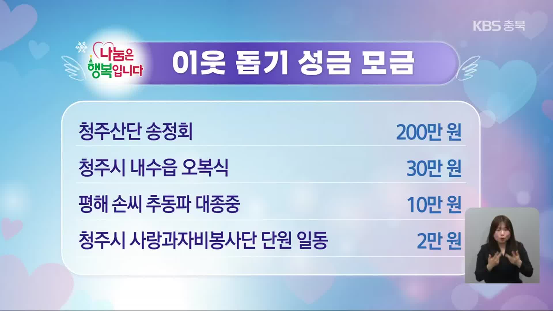 희망나눔 이웃 돕기 성금 모금