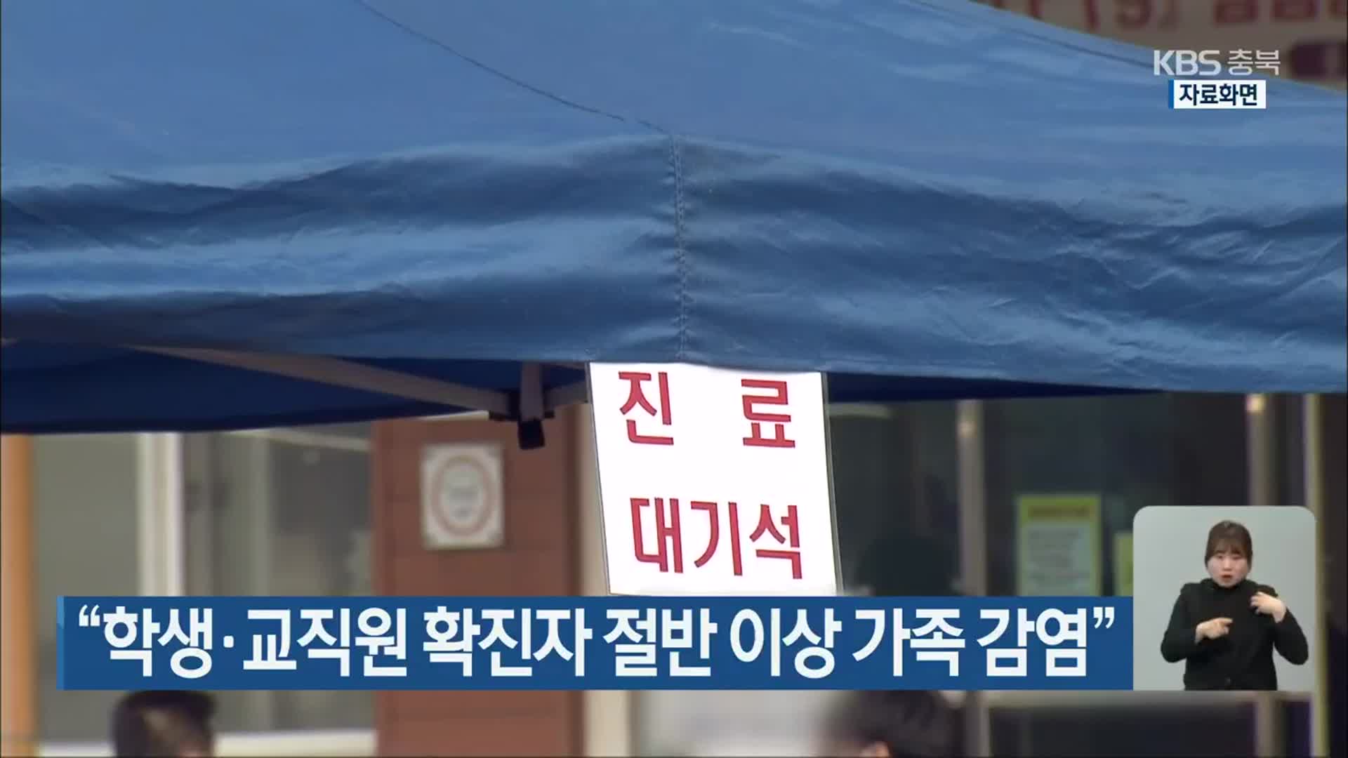 충북 “학생·교직원 확진자 절반 이상 가족 감염”