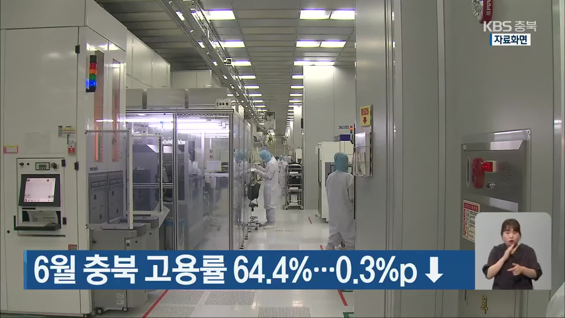6월 충북 고용률 64.4%…0.3%p↓