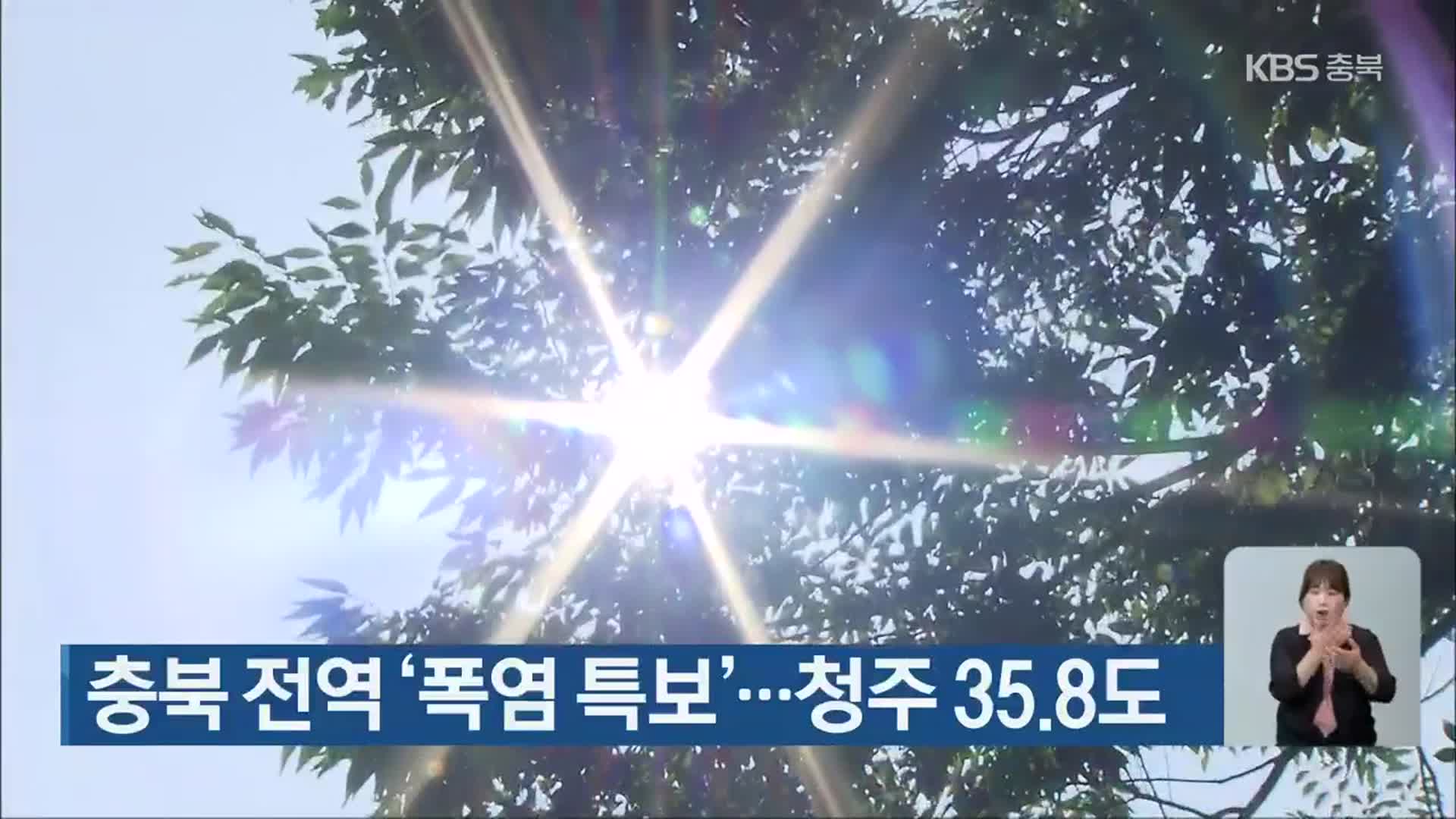 충북 전역 ‘폭염 특보’…청주 35.8도