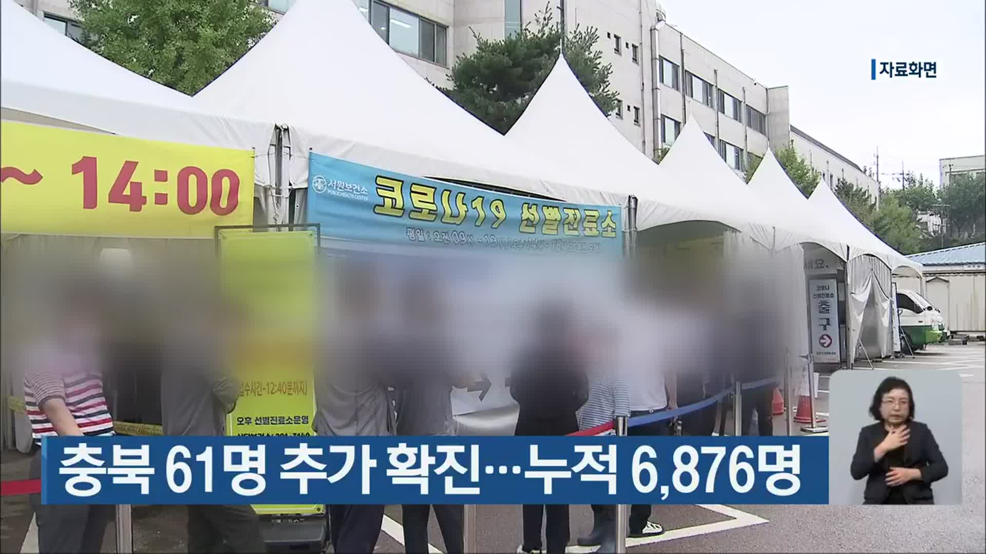 충북 61명 추가 확진…누적 6,876명