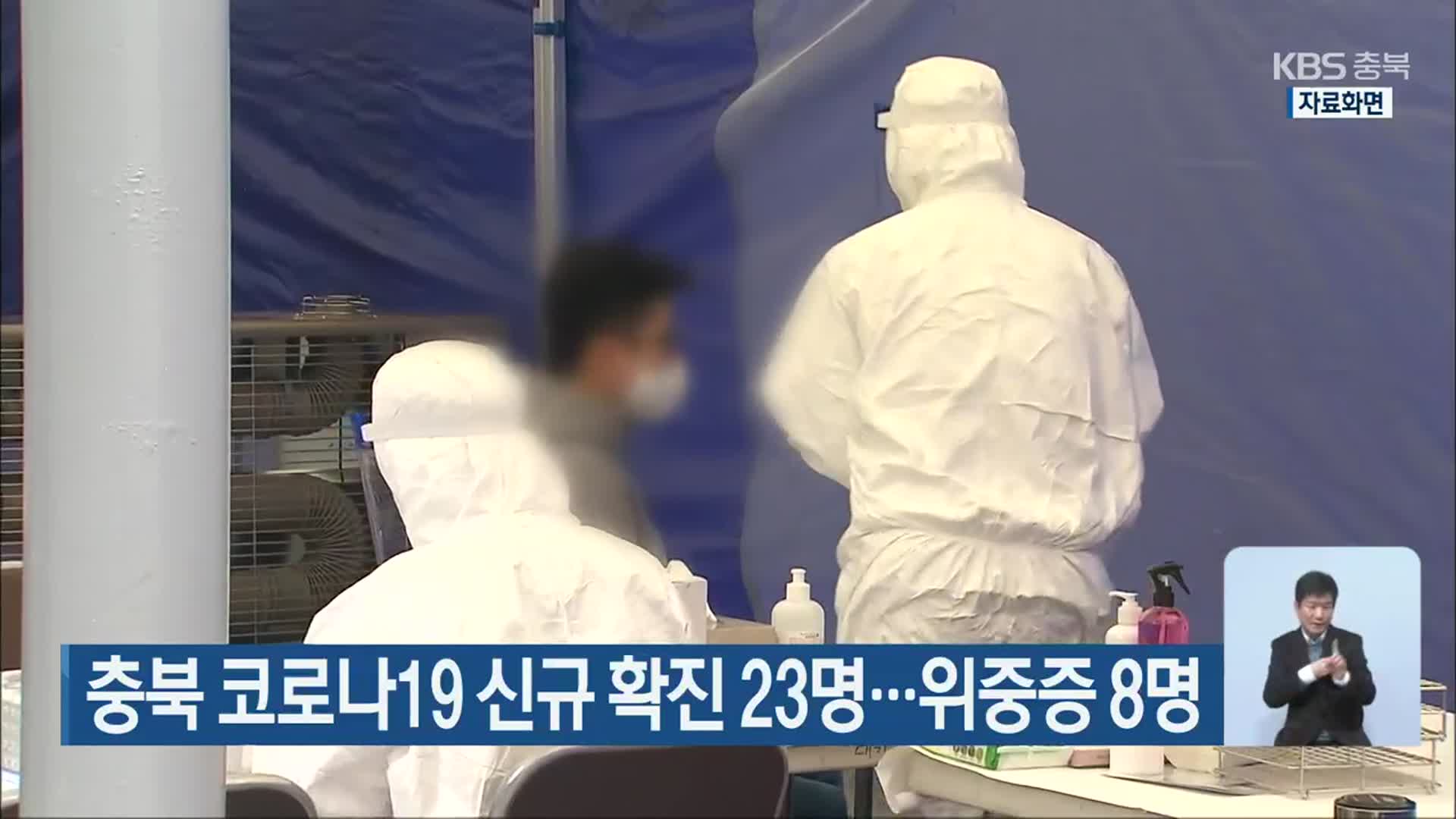 충북 코로나19 신규 확진 23명…위중증 8명 