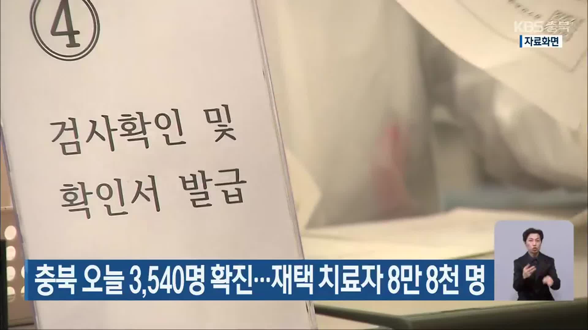 충북 오늘 3,540명 확진…재택 치료자 8만 8천 명