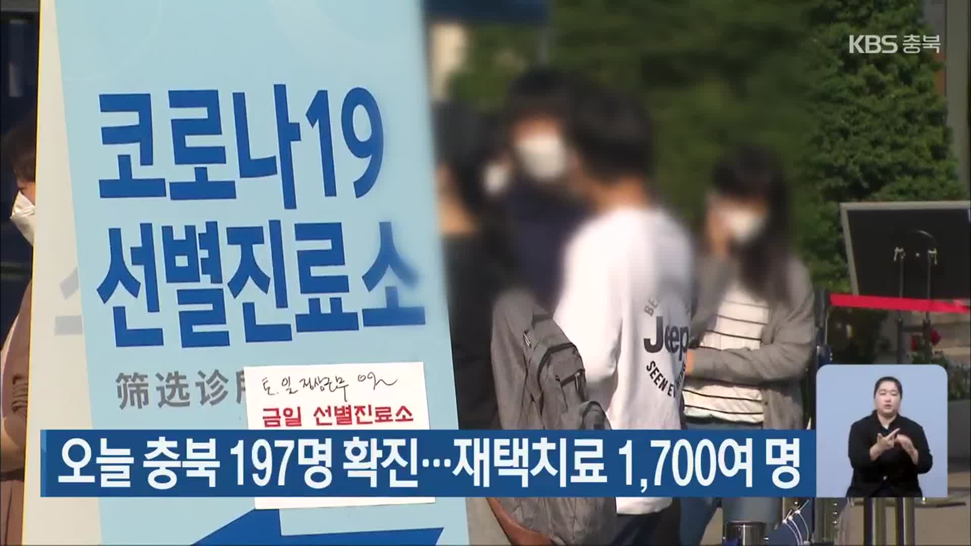 오늘 충북 197명 확진…재택치료 1,700여 명