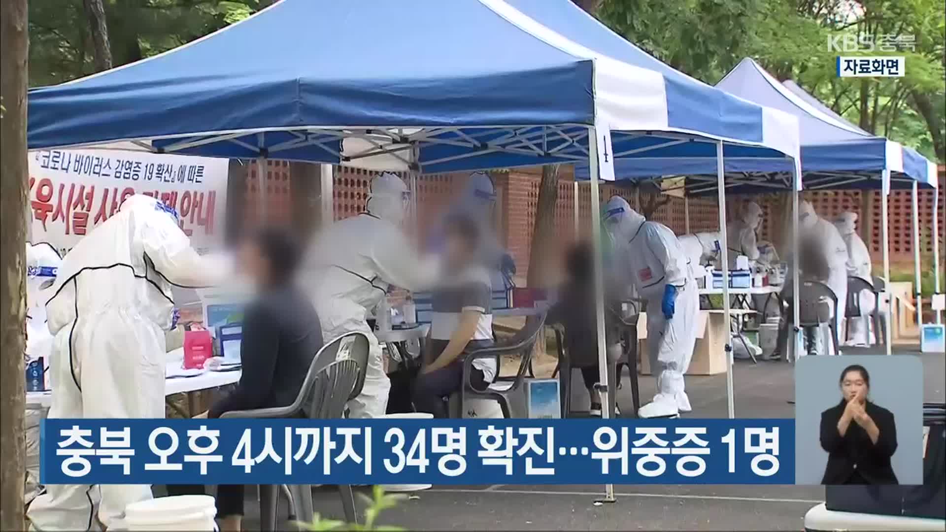 충북 오후 4시까지 34명 확진…위중증 1명