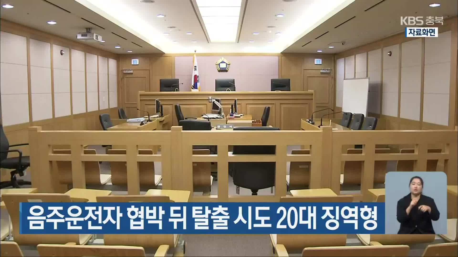 음주운전자 협박 뒤 탈출 시도 20대 징역형