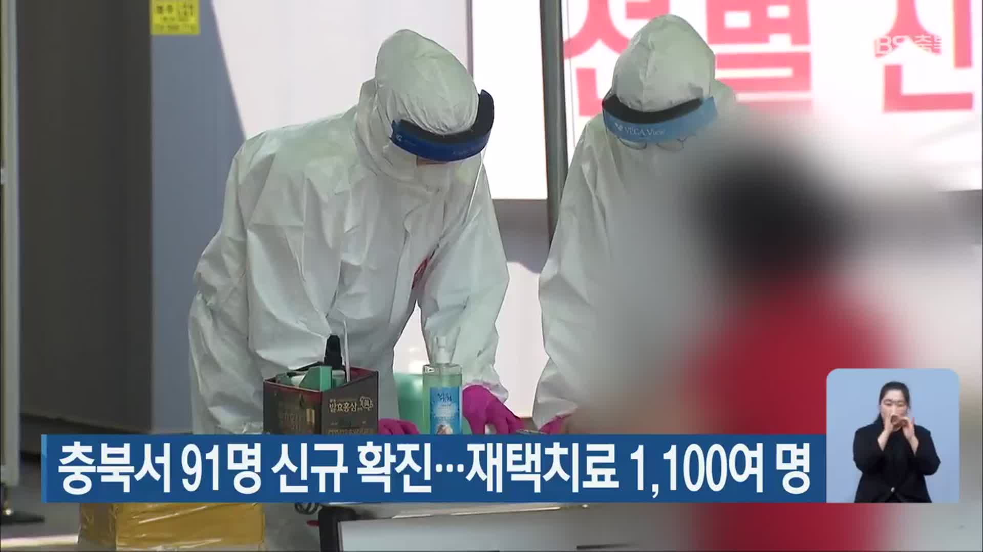 충북서 91명 신규 확진…재택치료 1,100여 명