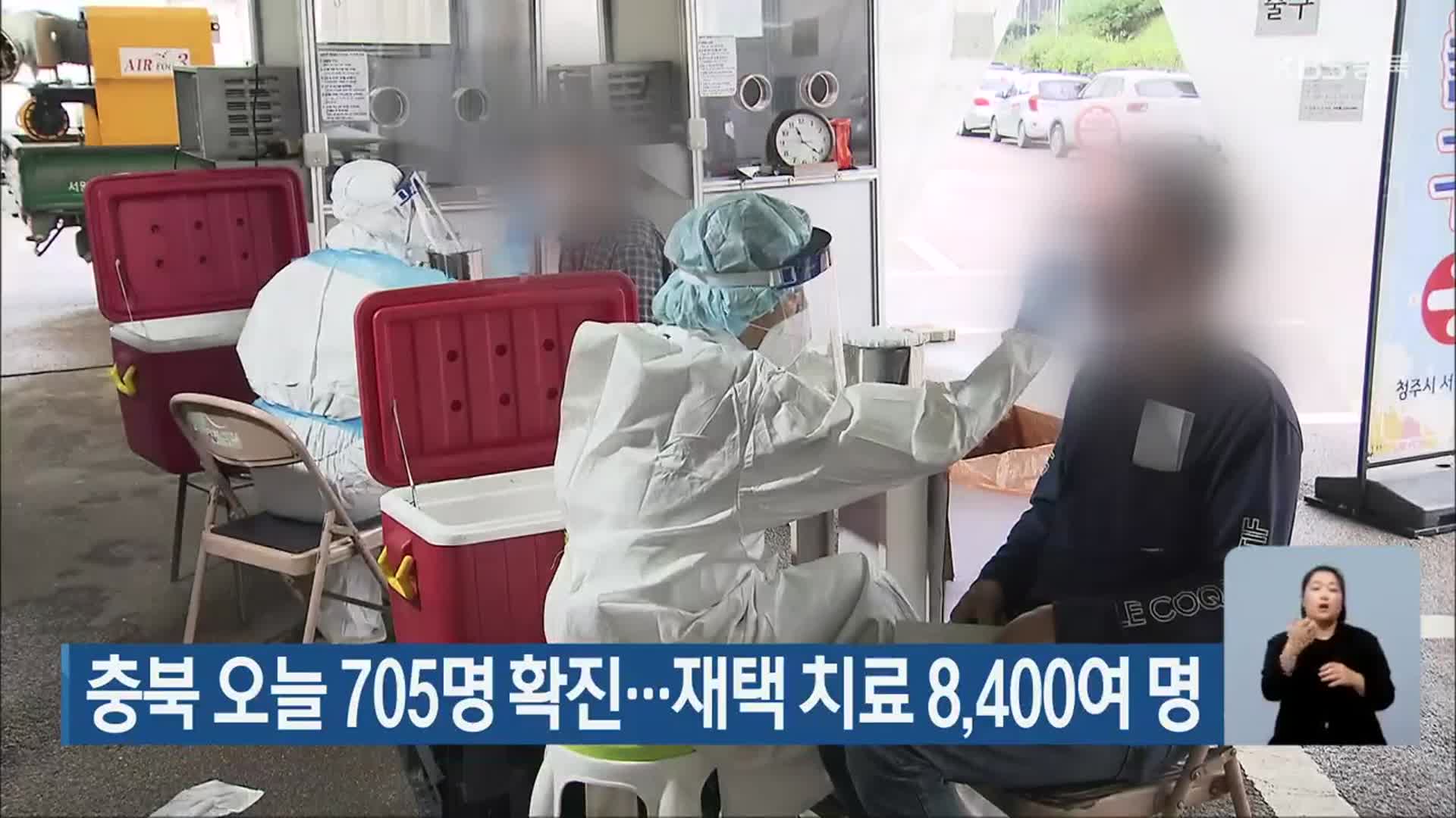 충북 오늘 705명 확진…재택 치료 8,400여 명