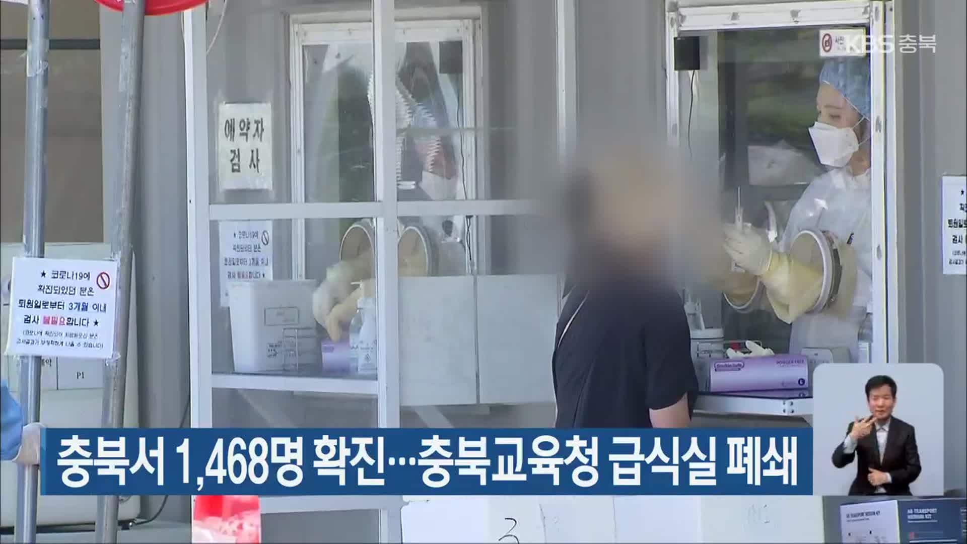 충북서 1,468명 확진…충북교육청 급식실 폐쇄