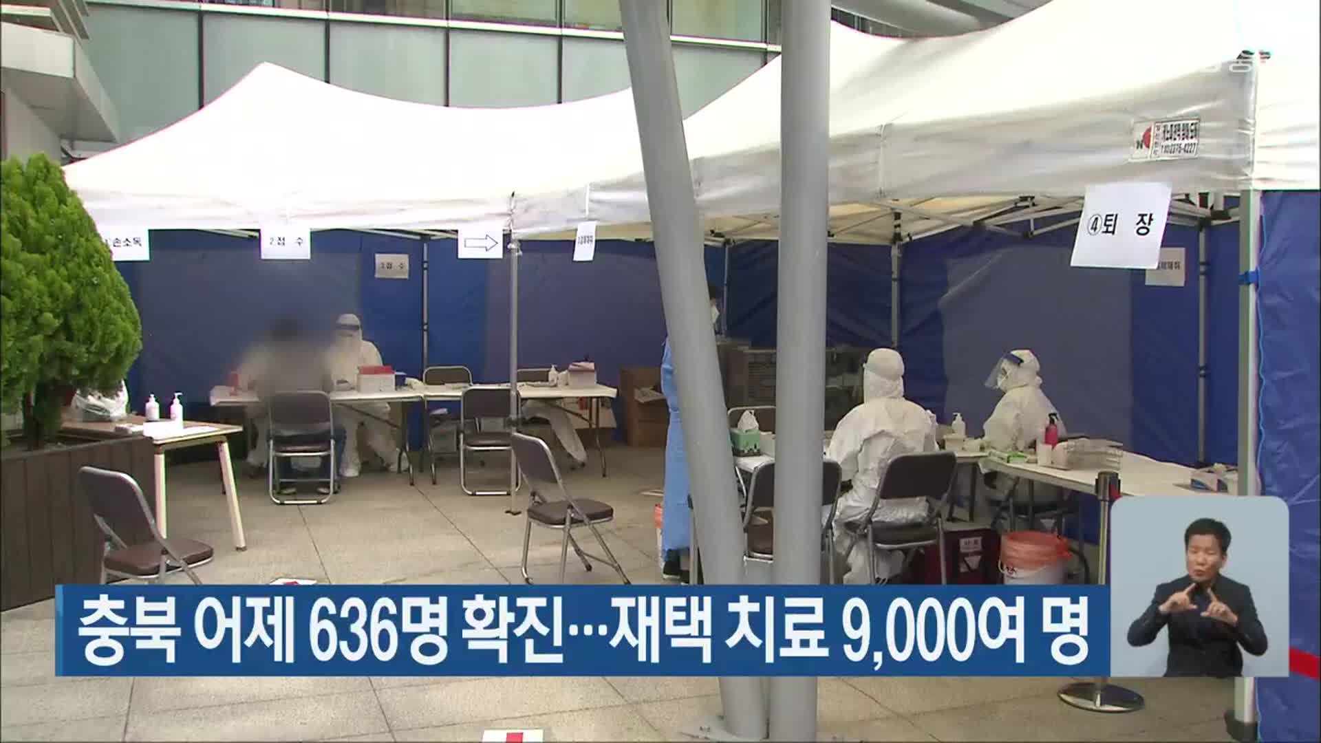 충북 어제 636명 확진…재택 치료 9,000여 명