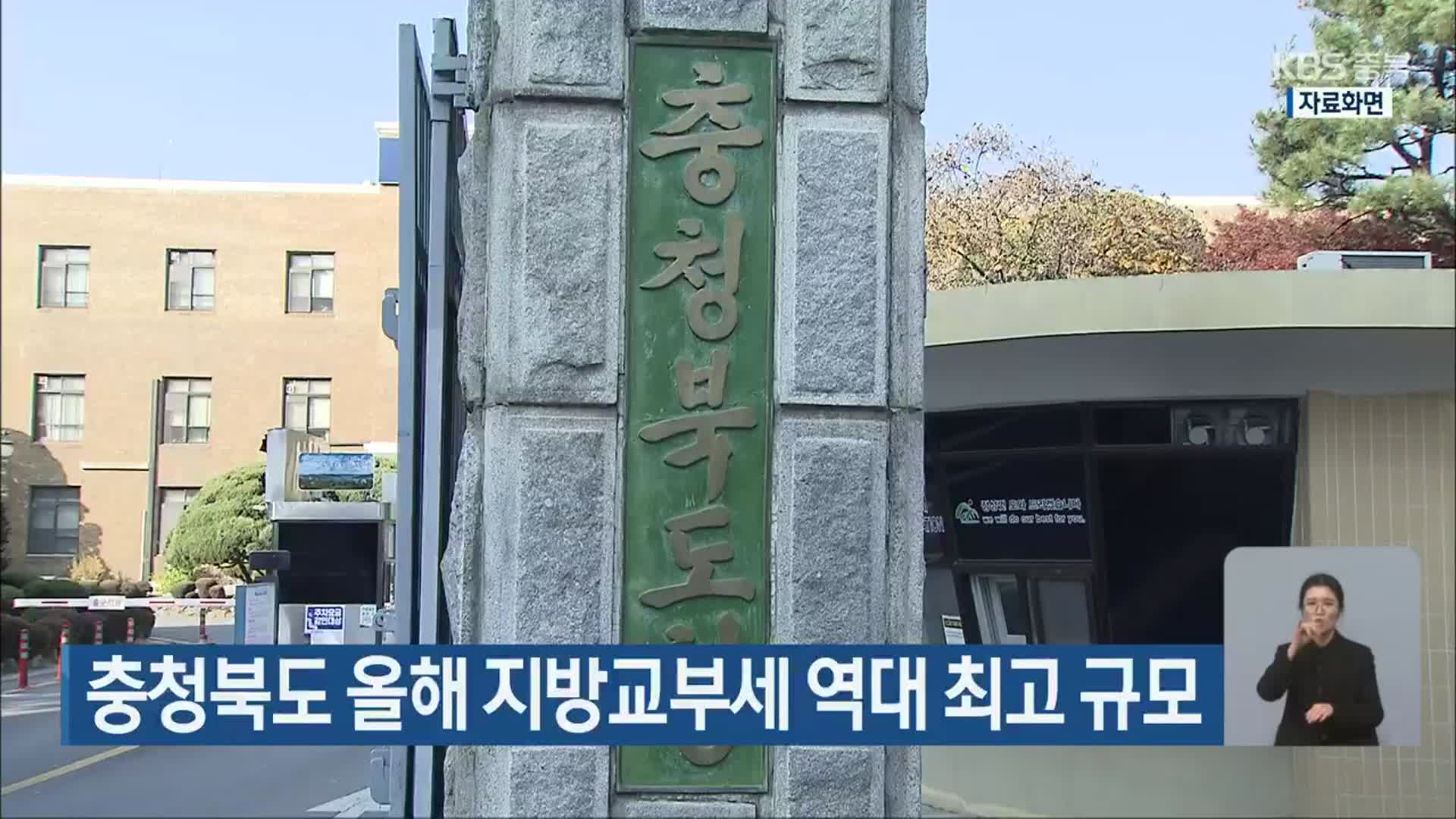 충청북도 올해 지방교부세 역대 최고 규모