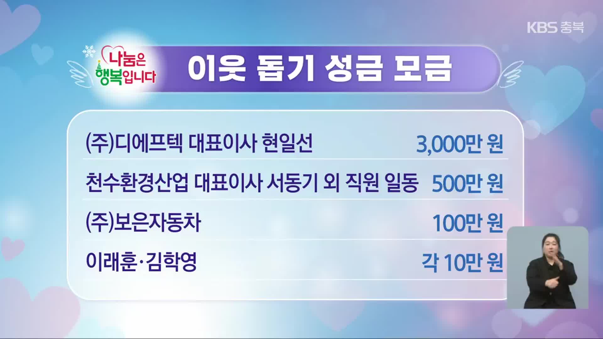 희망나눔 이웃 돕기 성금 모금